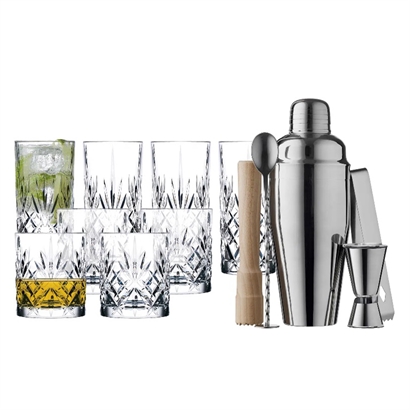 Lyngby Glas Melodia Cocktail m. barsæt SAMPAK - Vejledende udsalgspris 929,-